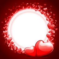 Hearts with card frame Valentine&#039;s day