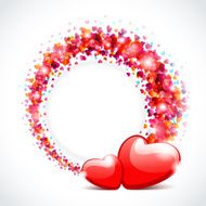 Hearts with card frame Valentine&#039;s day N4