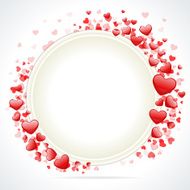 Hearts with card frame Valentine&#039;s day N5