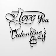 I Love You Valentine's day card with lettering text
