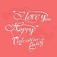 Beautiful elegant text design for Happy Valentine&#039;s Day lettering