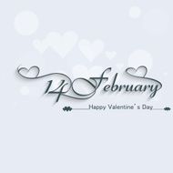 beautiful 14 February elegant text design for happy valentine's day