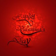 Happy Valentine&#039;s day hearts card with lettering text colorful background