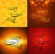 Beautiful card collections valentine&#039;s day with calligraphy text colorful background