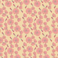 Vector seamless pattern with mallow flowers