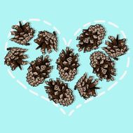 heart from pine cones