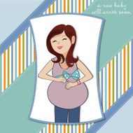 happy pregnant woman baby shower card N4