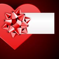 Heart gift present with bow top view