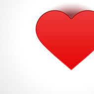 Heart red gift present top view Valentine&#039;s day