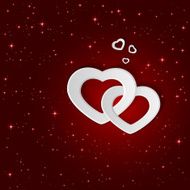 White hearts on star background