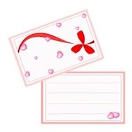White Valentine Card with Red Ribbon