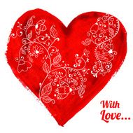 Watercolor heart isolated on white background N5
