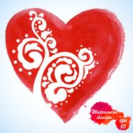 Watercolor heart isolated on white background N6