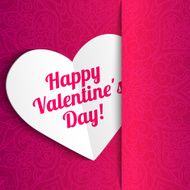 Vector Valentine's day lacy paper heart greeting card N41