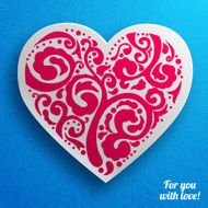 Vector Valentine's day lacy paper heart greeting card N42