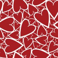 Red seamless pattern with symbol hearts N2