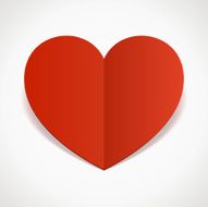 Heart shape from paper vector background Valentines day