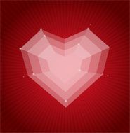 Heart flat Valentines day card vector background