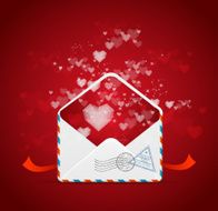 Heart and mail Valentines day card vector N2