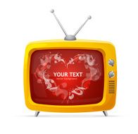 Heart and tv Valentines day card vector N2
