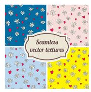 pattern of hearts and chamomiles to Valentine's day