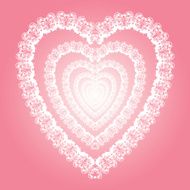 Shine white openlace heart symbol vector background