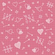 Seamless pattern hearts arrows love relationship