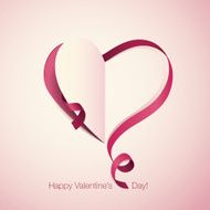Valentine&#039;s day card with ribbon