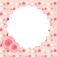 Cute Frame with Rose Flowers Vector Illustration