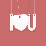 conceptual i love you wording with gift tags