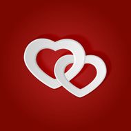 Two paper hearts