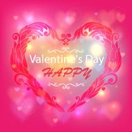 Happy Valentines Day Card Design Ornamental heart