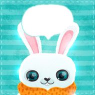 Happy Valentines day card with rabbit and heart N5