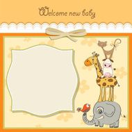 baby shower card with pyramid of animals N2