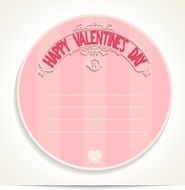 Round vector card for Valentine&#039;s Day