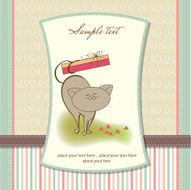 greeting card with cat N4