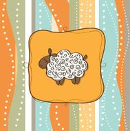 funny greeting card with cartoon sheep N2