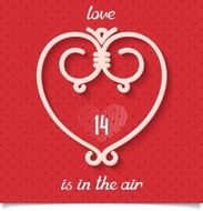 Red ornaments heart of lines a symbol love