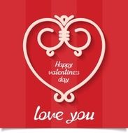 Red ornaments heart of lines a symbol love N2