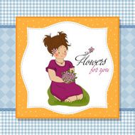 young girl with a bouquet of flowers N11