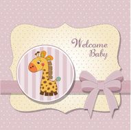 new baby announcement card with giraffe N63