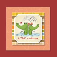 Crocodiles in love Valentine&#039;s day card