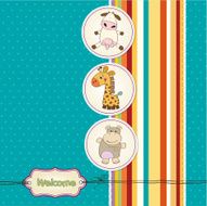 Baby shower card with toys N52