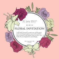 Romantic floral background for wedding funeral birthday invitation etc