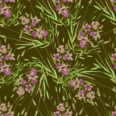 Unusual seamless pattern of meadow flowers