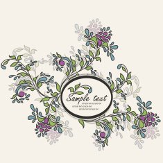 Invitation vintage card with floral elements N20