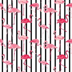 Flamingo Bird Background - Retro seamless pattern N4