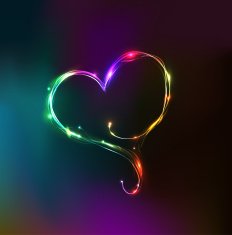 colorful heart with light effects