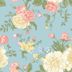 Seamless floral pattern with colorful flowers