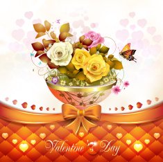 Roses with orange bow
